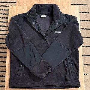 Columbia Black Snap-Front Fleece Pullover